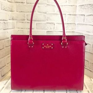 Kate Spade Large Raspberry Leather Tote Purse
